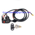 Enchufe de carga USB dual de 12-24 V con interruptor para coche, motocicleta, moto